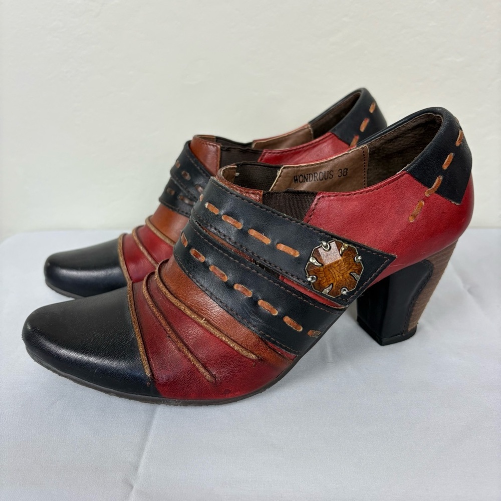 Spring Step Red and Black Heels